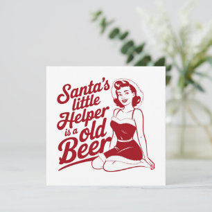 Cartes Pour Fêtes Annuelles Petit Aide du Père Noël Noël Snarky Sarcastique 