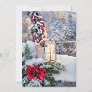 Cartes Pour Fêtes Annuelles Petit budget lanterne Noël enneigé mini