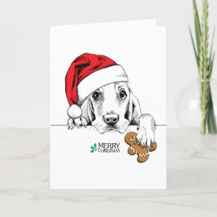 Cartes Pour Fêtes Annuelles Petit chien avec pain d'épice Homme Cookie