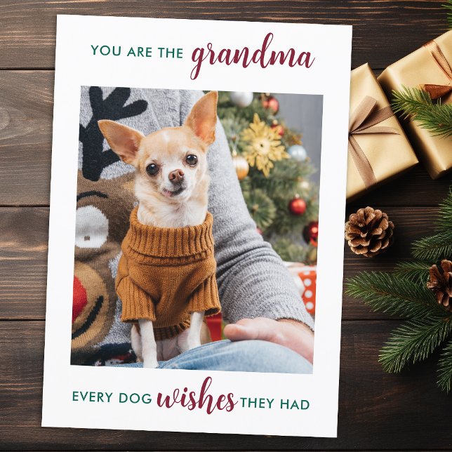 Cartes Pour Fêtes Annuelles Petit chien grand-mère Noël Personnalisé Animaux d (Créateur téléchargé)