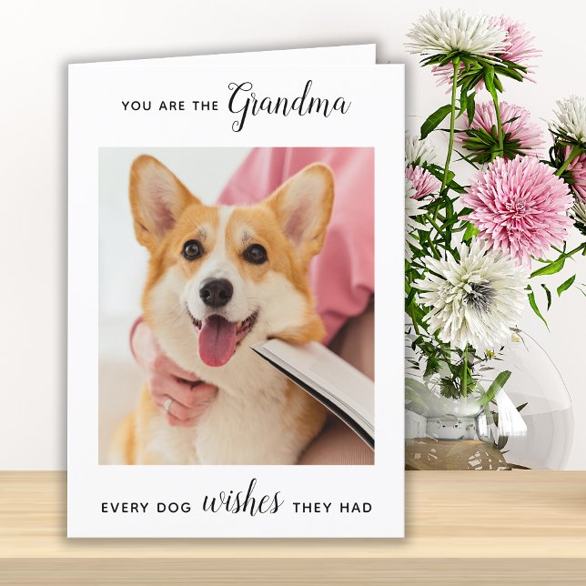 Cartes Pour Fêtes Annuelles Petit chien grand-mère Personnalisé Animaux de com (Créateur téléchargé)