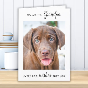 Cartes Pour Fêtes Annuelles Petit Chien Grand-Père Personnalisé Animaux de Com