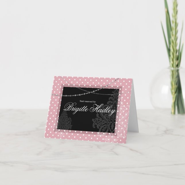 Cartes Pour Fêtes Annuelles Petit-déjeuner & Brunch pois rose et blanc (Devant)