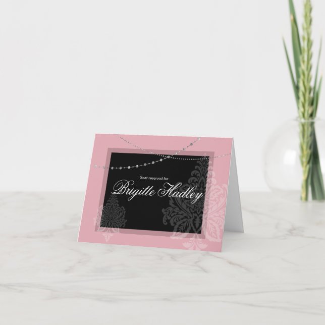 Cartes Pour Fêtes Annuelles Petit-déjeuner & Brunch Rose et noir (Devant)