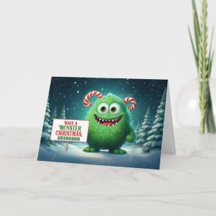 Cartes Pour Fêtes Annuelles Petit-fils Drôle Monstre Noël Enfants