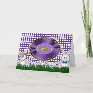 Cartes Pour Fêtes Annuelles Petit-fils heureux de Pâques - lapins et oeufs