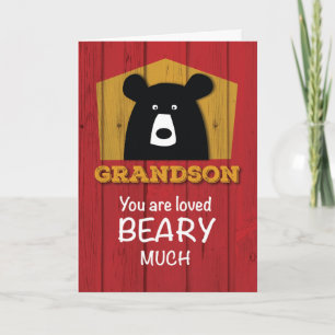 Cartes Pour Fêtes Annuelles Petit-fils, souhaits d'ours de Valentine sur le