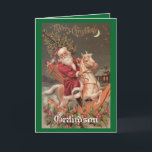 Cartes Pour Fêtes Annuelles Petit-fils vintage de Noël<br><div class="desc">Père Noël vintage merveilleux orne l'extérieur de cette carte de voeux avec un message à un petit-fils sur l'intérieur. Une grande manière de souhaiter le Joyeux Noël à votre petit-fils !</div>