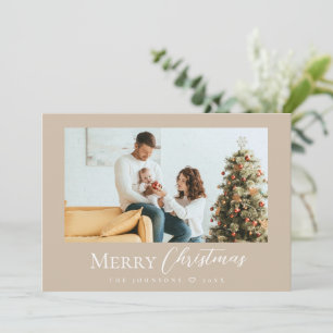 Cartes Pour Fêtes Annuelles Petit Joyeux Noël moderne Famille Taupe photo