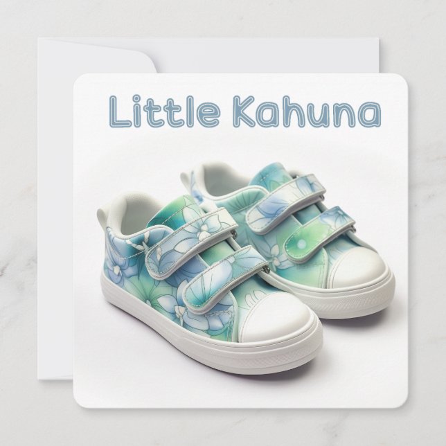 Cartes Pour Fêtes Annuelles Petit Kahuna mignonne bébé garçon douche d'anniver (Devant)