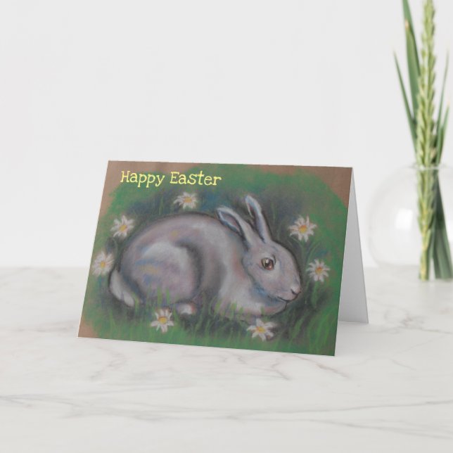 Cartes Pour Fêtes Annuelles Petit lapin blanc pâle pâle mou (Devant)