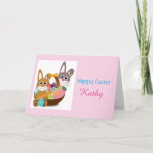Cartes Pour Fêtes Annuelles Petit lapin de Pâques personnalisé