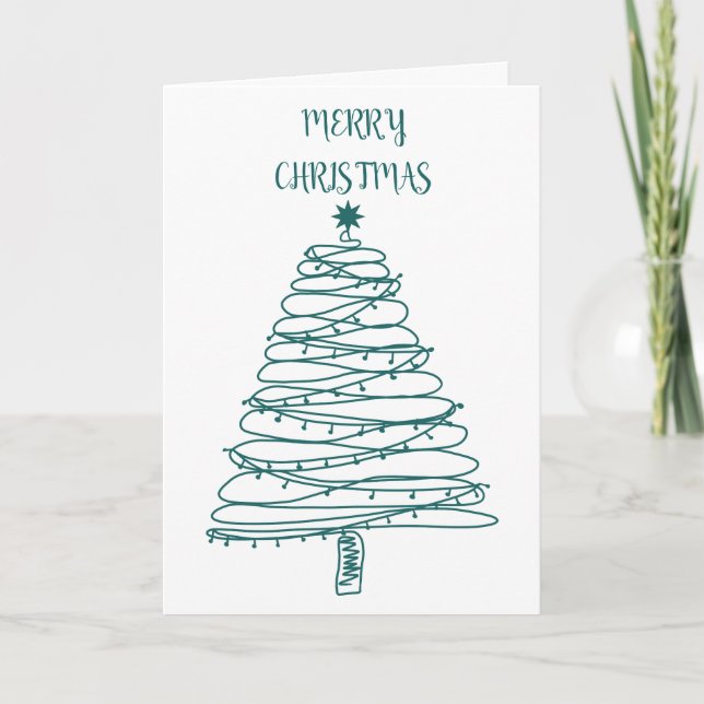 Cartes Pour Fêtes Annuelles Petit Noël Arbre étoile photo Joyeux Noël (Devant)