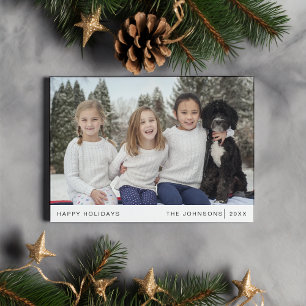 Cartes Pour Fêtes Annuelles Petit Noël moderne Portrait de famille simple