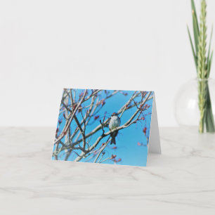 Cartes Pour Fêtes Annuelles Petit oiseau sur la branche des arbres en hiver