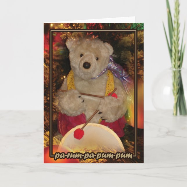 Cartes Pour Fêtes Annuelles Petit ours de batteur (Devant)