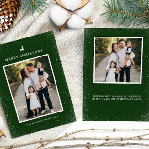 Cartes Pour Fêtes Annuelles Petit renne Snowflakes Simple Custom 2 Photo