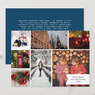 Cartes Pour Fêtes Annuelles Petit Ruban Multi Photo Bleu Noël