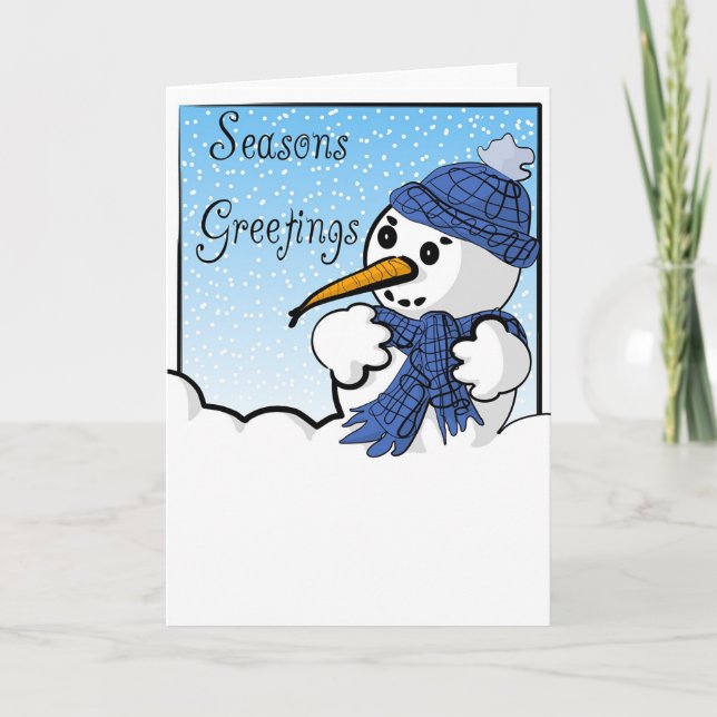 Cartes Pour Fêtes Annuelles Petit Snowman (Devant)