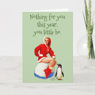 Cartes Pour Fêtes Annuelles Petite coquine naughty pour son Noël