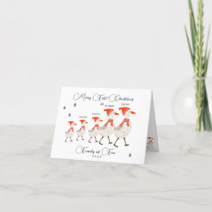 Cartes Pour Fêtes Annuelles Petite famille d'oies cinq premiers Noël