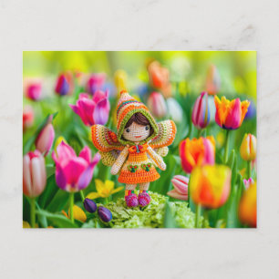 Cartes Pour Fêtes Annuelles Petite fée croisée avec tulipes