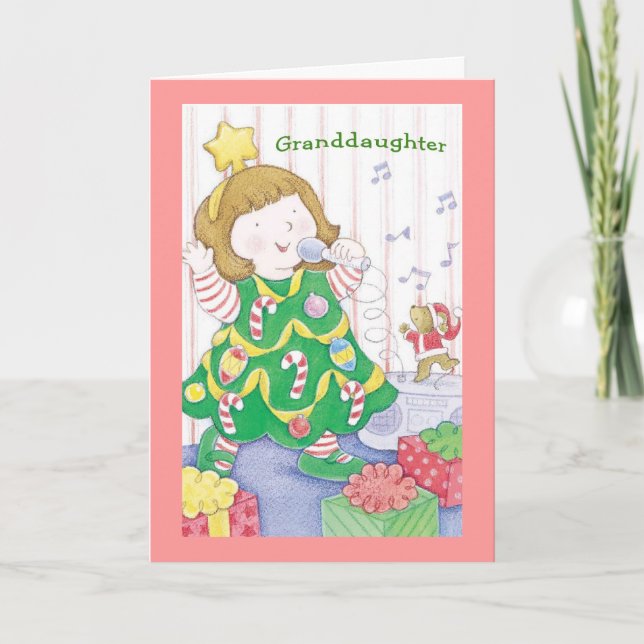 Cartes Pour Fêtes Annuelles Petite-fille (Devant)