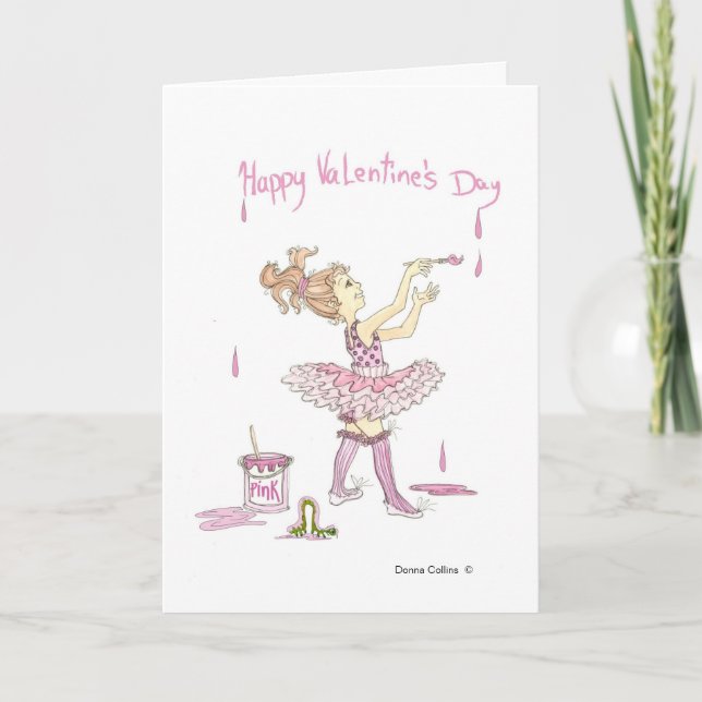 Cartes Pour Fêtes Annuelles Petite fille à Tutu Valentine Card (Devant)