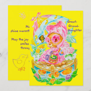 Cartes Pour Fêtes Annuelles Petite-fille arrière-fêtée de Pâques personnalisée