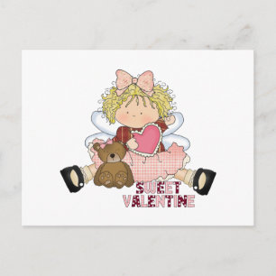Cartes Pour Fêtes Annuelles petite fille blonde sucré valentine
