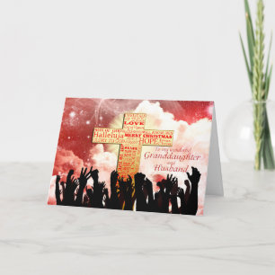 Cartes Pour Fêtes Annuelles Petite-fille et mari, un Noël chrétien