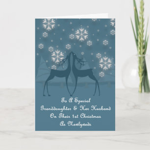 Cartes Pour Fêtes Annuelles Petite-fille et son mari Reindeer Noël