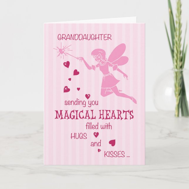 Cartes Pour Fêtes Annuelles Petite-fille Fée magique Pink Saint Valentin (Devant)