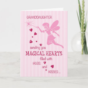 Cartes Pour Fêtes Annuelles Petite-fille Fée magique Pink Saint Valentin