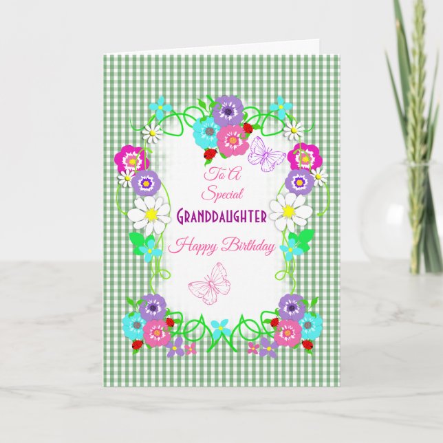 Cartes Pour Fêtes Annuelles Petite-fille Joyeux Anniversaire Plutôt Floral (Devant)