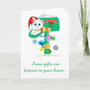 Cartes Pour Fêtes Annuelles Petite-fille : Kitten de Noël dans la boîte aux le