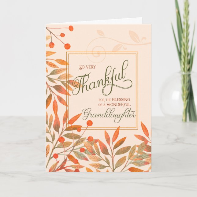 Cartes Pour Fêtes Annuelles Petite-fille Moisson d'automne Feuilles Thanksgivi (Devant)