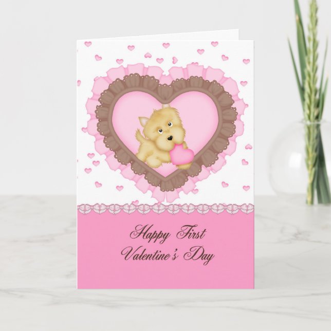 Cartes Pour Fêtes Annuelles Petite-fille première Valentine (Devant)