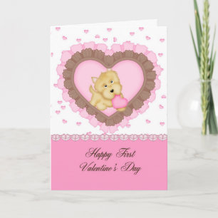 Cartes Pour Fêtes Annuelles Petite-fille première Valentine