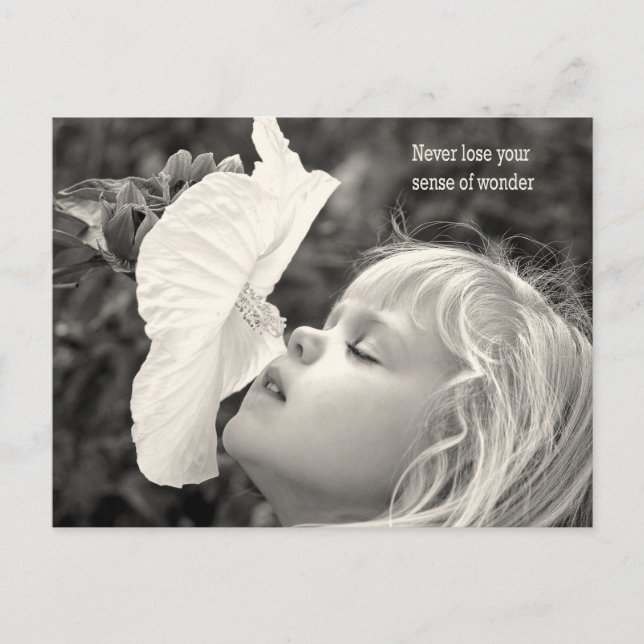 Cartes Pour Fêtes Annuelles petite fille renifler l'hibiscus (Devant)