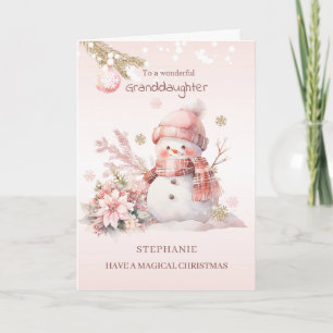 Cartes Pour Fêtes Annuelles Petite-fille Rose Noël Fille des neiges