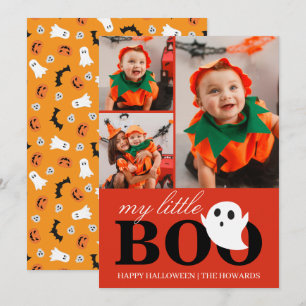 Cartes Pour Fêtes Annuelles Petite Hulotte ! Photo de famille effrayante et mi