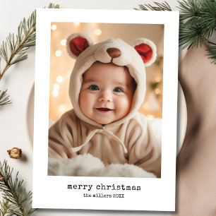 Cartes Pour Fêtes Annuelles Petite machine à écrire Joyeux Noël Photo de famil