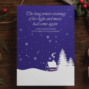Cartes Pour Fêtes Annuelles Petite maison dans la prairie Citation d'hiver Noë