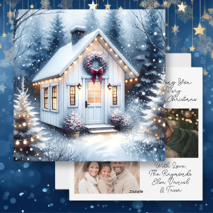 Cartes Pour Fêtes Annuelles Petite maison et Photos de Famille Précieuses Noël