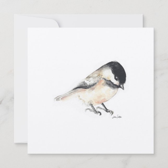 Cartes Pour Fêtes Annuelles Petite peinture en chickadee aquarelle (Devant)