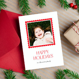 Cartes Pour Fêtes Annuelles Petite simple pétale rouge photo Joyeux jours féri