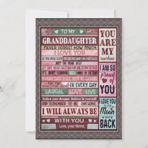 Cartes Pour Fêtes Annuelles Petites-filles amantes   Lettre à ma petite-fille