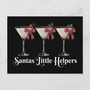 Cartes Pour Fêtes Annuelles Petits aides du Père Noël Cocktails de Martini de