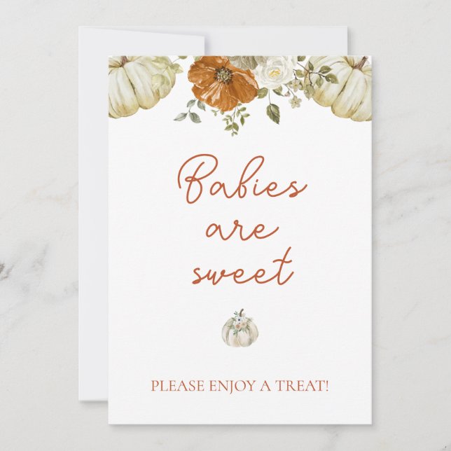 Cartes Pour Fêtes Annuelles Petits Baby showers Citrouilles Bébés Sont Sweet C (Devant)